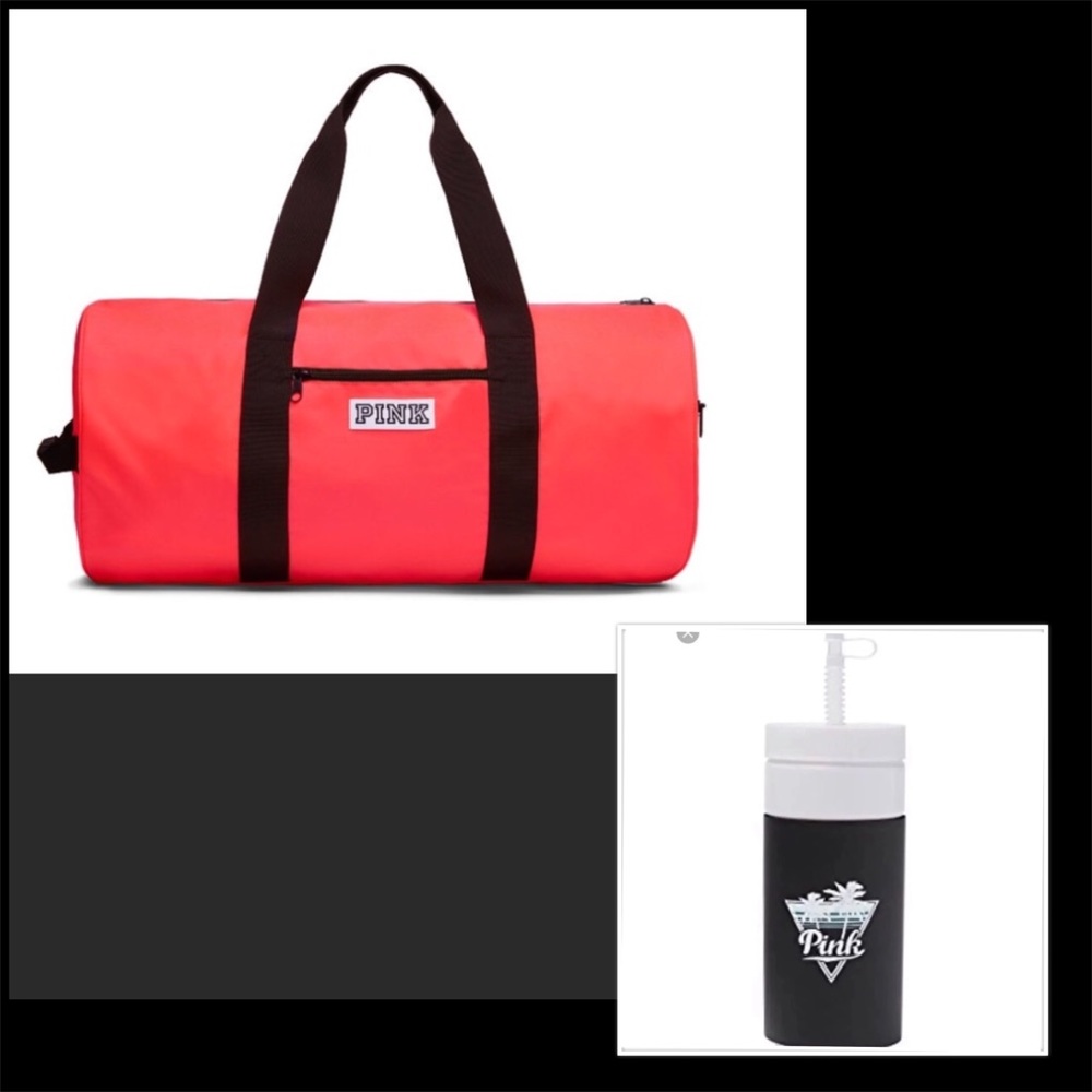 NEW PINK LOGO WATER BOTTLE & BAG